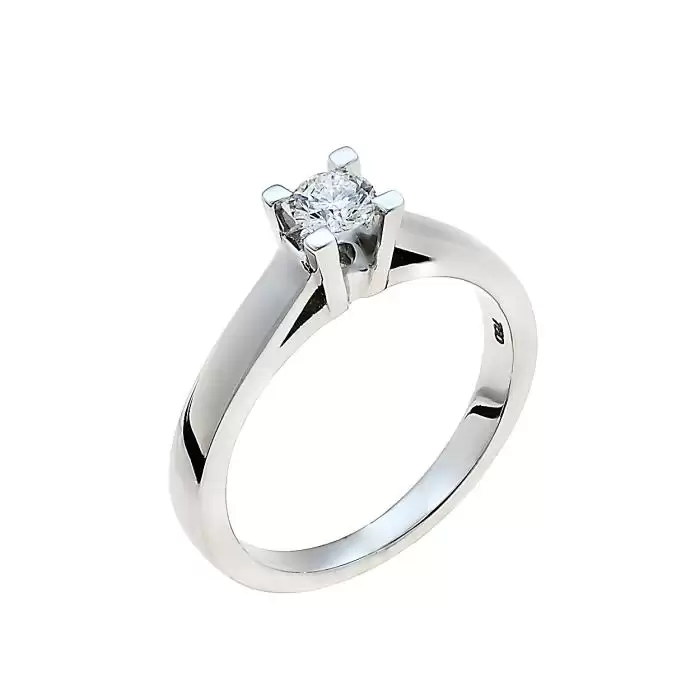 SKU-37368 / Μονόπετρο Δαχτυλίδι Λευκόχρυσος Κ18 με Διαμάντι 