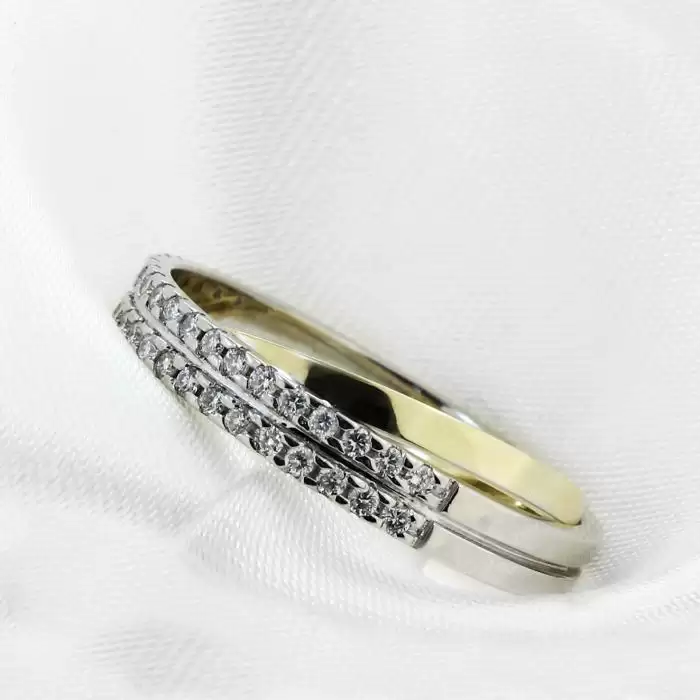 SKU-38833 / Δαχτυλίδι Λευκόχρυσος & Χρυσός Κ14 με Διαμάντια