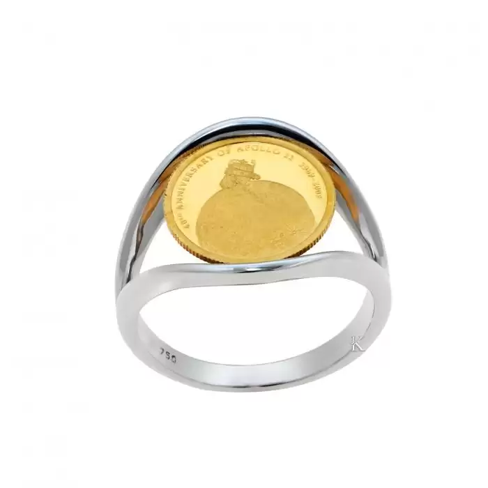 Δαχτυλίδι Λιροθήκη Χρυσός & Λευκόχρυσος Κ18