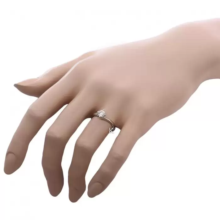 Δαχτυλίδι Μονόπετρο Λευκόχρυσος με Ζιργκόν Κ18