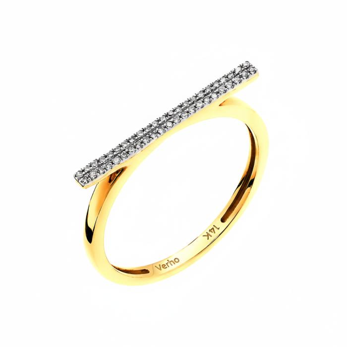 Δαχτυλίδι Χρυσός Κ14 με Διαμάντια SKU-38892