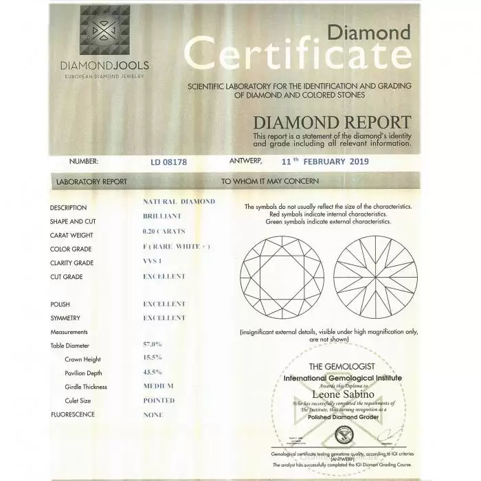 SKU-38338 / Κολιέ DiamondJools Χρυσός Κ18 με Διαμάντι 