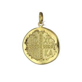 Κωνσταντινάτο Φυλαχτό Χειροποίητο Χρυσός Κ14 Διπλής Όψεως SKU-38530