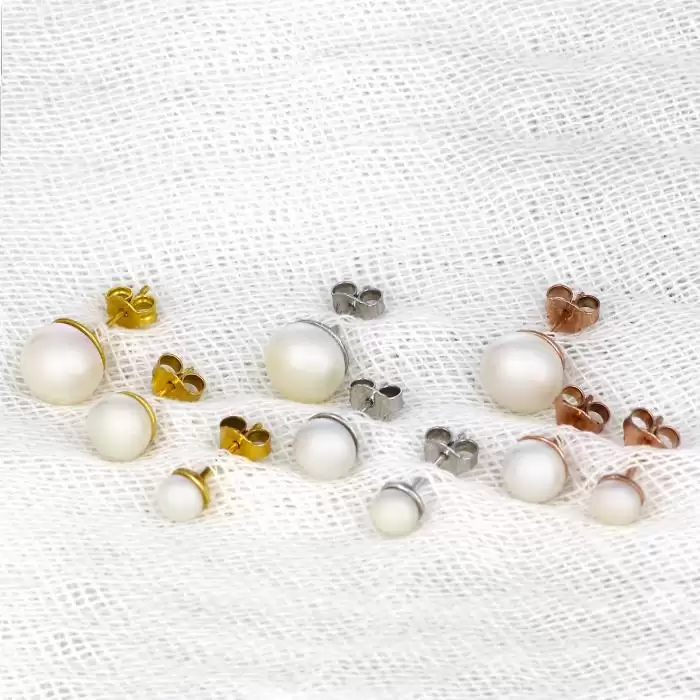 Σκουλαρίκια Γυναικεία Καρφωτά Ασήμι 925° με Μαργαριτάρια SKU-38443