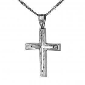 Σταυρός Ανδρικός Μοντέρνος Λευκόχρυσος Κ14 SKU-38383