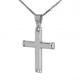 Ανδρικός Σταυρός Λευκόχρυσος Κ14 με Λουστρέ Φινίρισμα SKU-38389