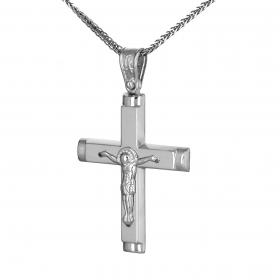 Σταυρός Κλασικός Ανδρικός Λευκόχρυσος Κ14 SKU-38393