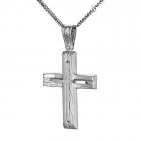 Σταυρός Κλασικός Ανδρικός Λευκόχρυσος Κ14 SKU-38396