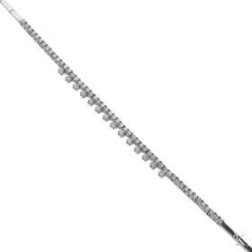 Βραχιόλι Ριβιέρα με Λευκά Ζιργκόν Λευκόχρυσος Κ14 SKU-39133