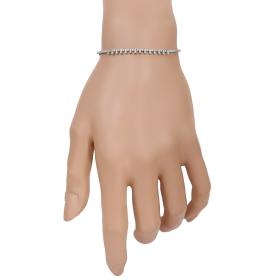 Βραχιόλι Ριβιέρα με Λευκά Ζιργκόν Λευκόχρυσος Κ14 SKU-39133