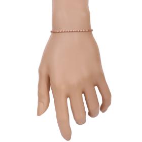 Βραχιόλι Ριβιέρα Ροζ Χρυσός Κ14 με Λευκά Ζιργκόν SKU-39134