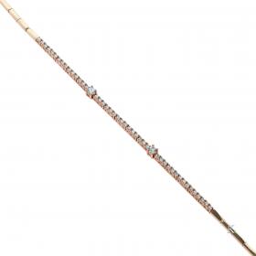 Βραχιόλι με Λευκά Ζιργκόν Ροζ Χρυσός Κ14 SKU-39146