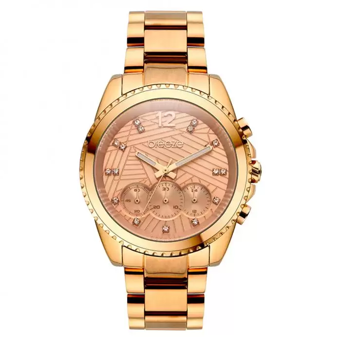 SKU-39139 / BREEZE Majestyle Crystals Chronograph Rose Gold Stainless Steel Bracelet