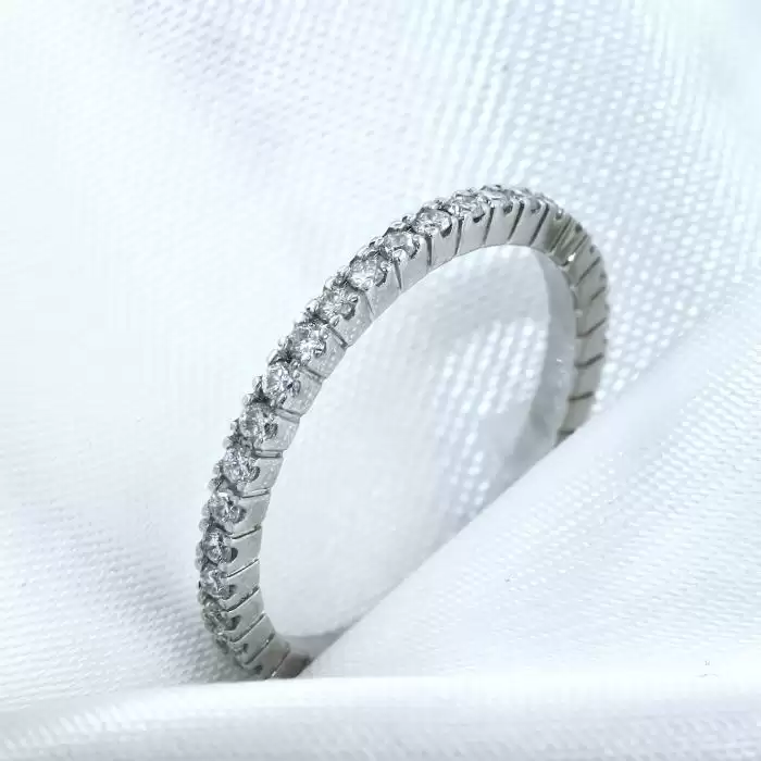 SKU-39259 / Δαχτυλίδι Λευκόχρυσος Κ14 με Διαμάντια 