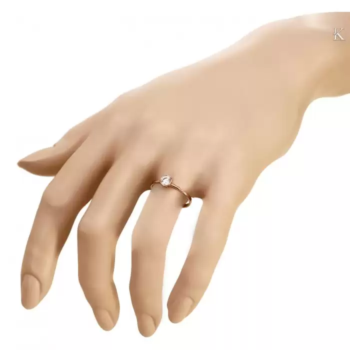 Δαχτυλίδι Ροζ Χρυσός Κ14 με Ζιργκόν