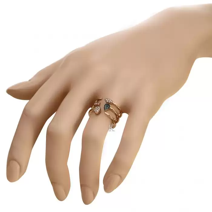 SKU-39330 / Δαχτυλίδι Ροζ Χρυσός Κ18 με Διαμάντια