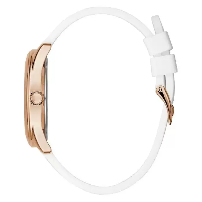 SKU-39082 / GUESS Rose Gold White Leather Strap