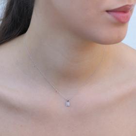 Κολιέ Ροζέτα DiamondJools Λευκόχρυσος Κ18 με Διαμάντια SKU-39044