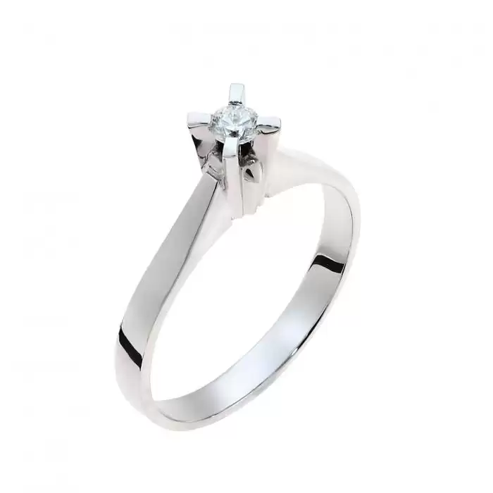 SKU-39346 / Μονόπετρο Δαχτυλίδι Λευκόχρυσος Κ18 με Διαμάντι 