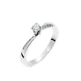Μονόπετρο Diamond Jools Λευκόχρυσος Κ18 με Διαμάντια SKU-39051