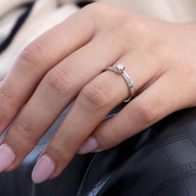 Μονόπετρο Diamond Jools Λευκόχρυσος Κ18 με Διαμάντια SKU-39051