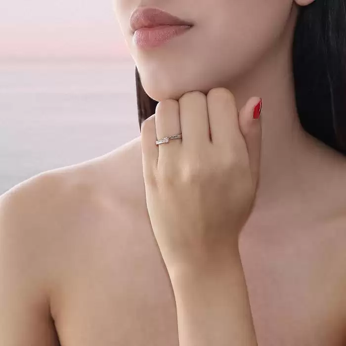 Μονόπετρο Diamond Jools Λευκόχρυσος Κ18 με Διαμάντια SKU-39051