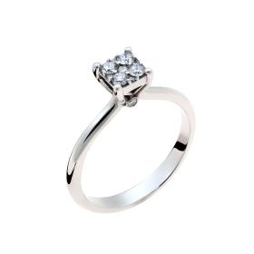 Μονόπετρο Diamond Jools Λευκόχρυσος Κ18 με Διαμάντια SKU-39053