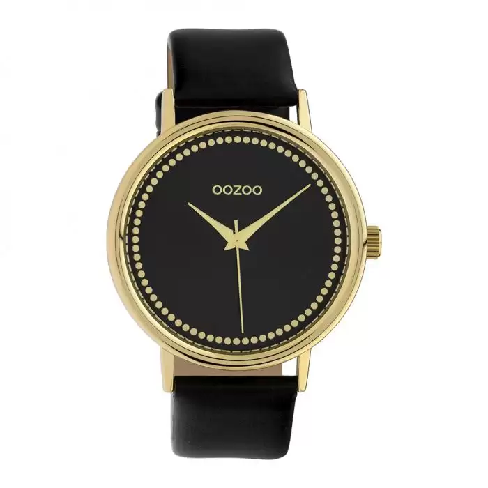 SKU-39939 / OOZOO Timepieces Black Leather Strap