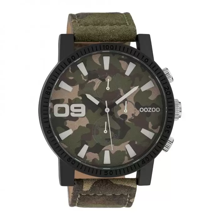 SKU-39630 / OOZOO Timepieces Camo Leather Strap