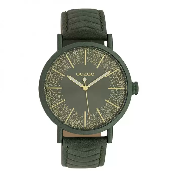 SKU-39929 / OOZOO Timepieces Green Leather Strap