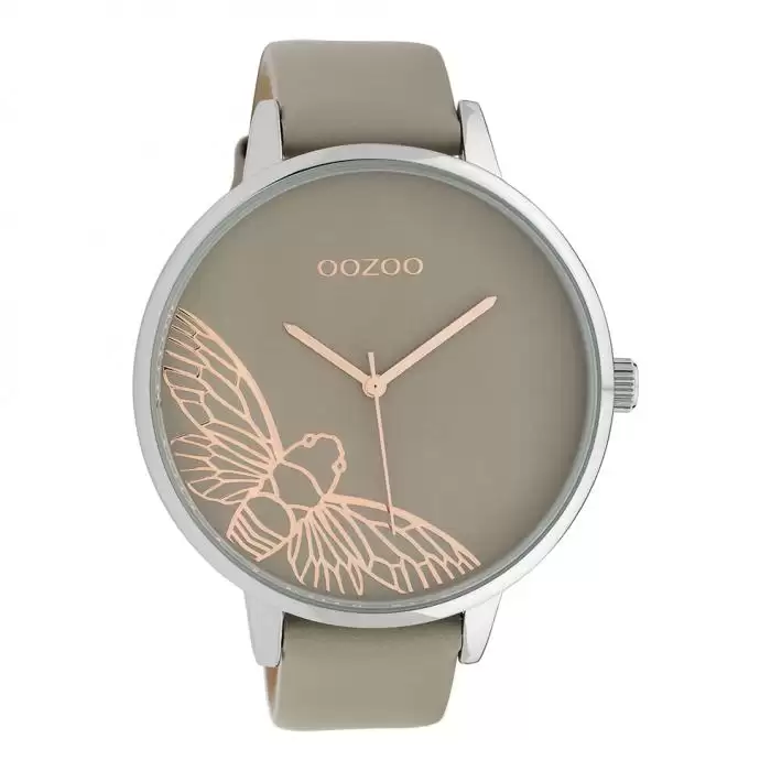 SKU-39846 / OOZOO Timepieces Grey Leather Strap