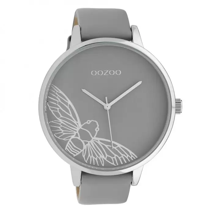 SKU-39847 / OOZOO Timepieces Grey Leather Strap