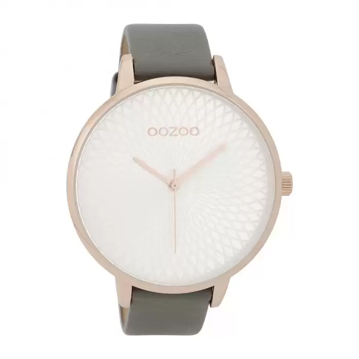 SKU-39918 / OOZOO Timepieces Grey Leather Strap