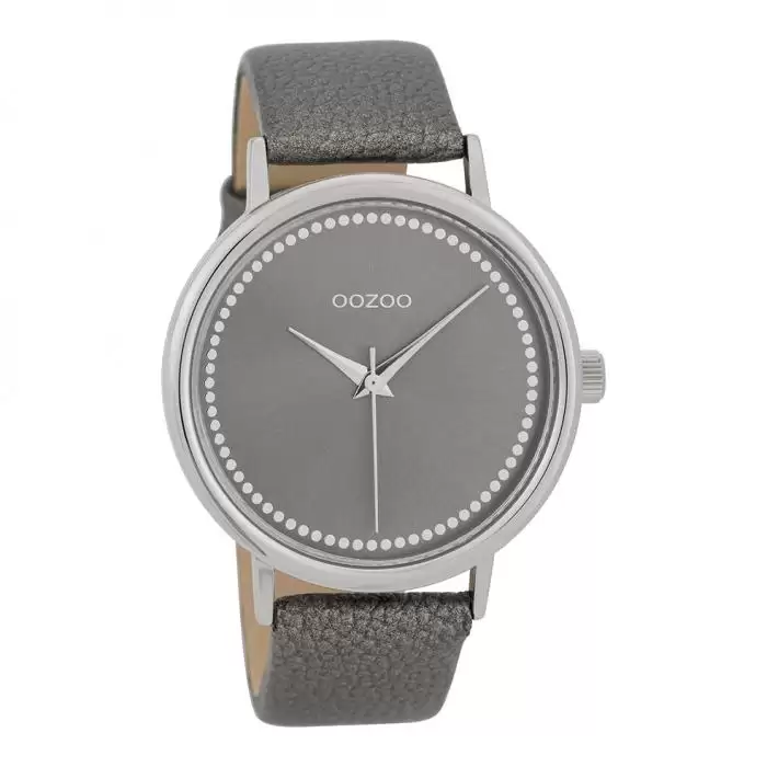 SKU-39938 / OOZOO Timepieces Grey Leather Strap