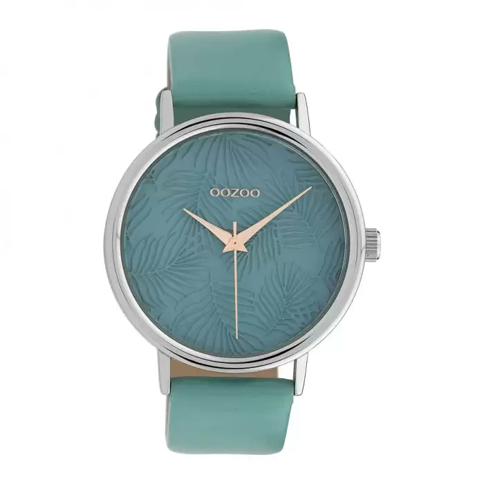 SKU-39848 / OOZOO Timepieces Light Blue Leather Strap