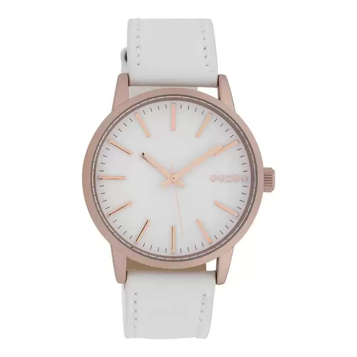 SKU-39464 / OOZOO Timepieces White Leather Strap