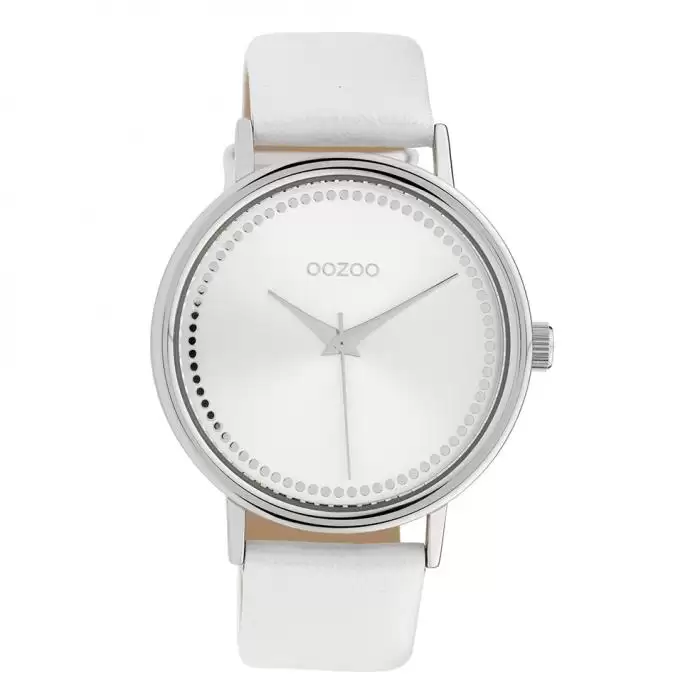 SKU-39932 / OOZOO Timepieces White Leather Strap
