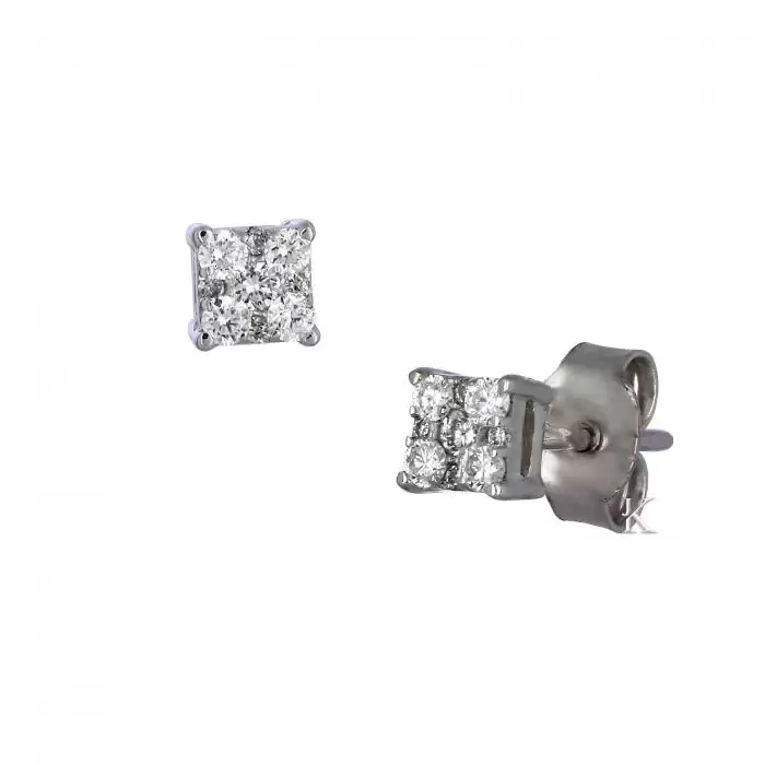Σκουλαρίκια DiamondJools Λευκόχρυσος Κ18 με Διαμάντια