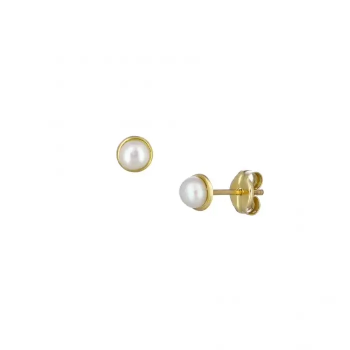SKU-39752 / Σκουλαρίκια Χρυσός Κ9 με Μαργαριτάρια