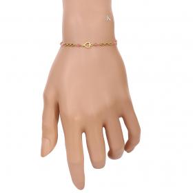 Βραχιόλι με Καρδιές Χρυσός Κ9 Κρύσταλλα Swarovski SKU-40871