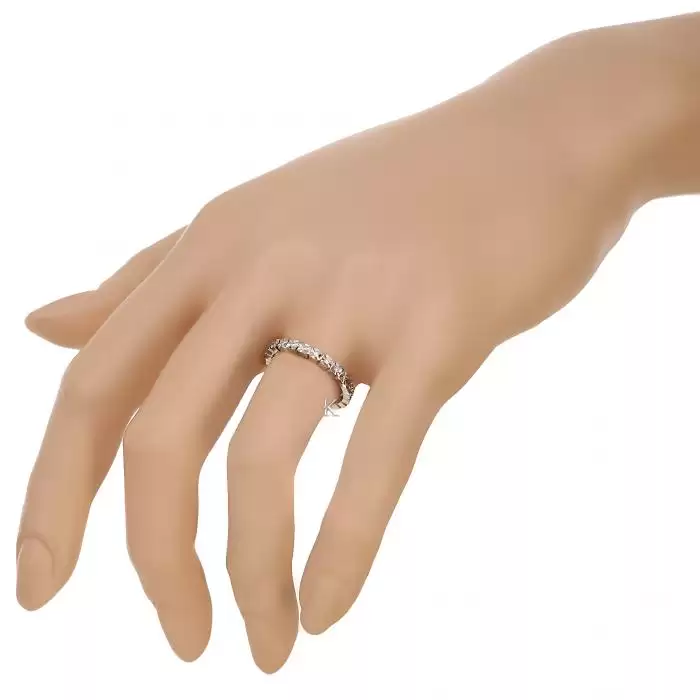 SKU-40743 / Δαχτυλίδι Σειρέ Λευκόχρυσος Κ18 με Διαμάντια 