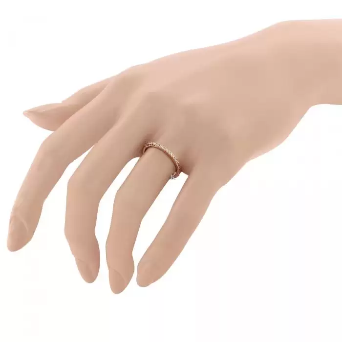 Δαχτυλίδι Σειρέ Ροζ Χρυσός Κ14 με Ζιργκόν