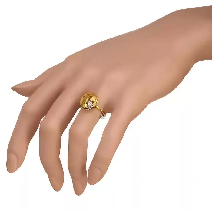 Δαχτυλίδι Χρυσός Κ14 με Λευκά Ζιργκόν SKU-40900