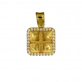 Κωνσταντινάτο Χρυσός Κ9 Διπλής Όψεως με Ζιργκόν SKU-40849