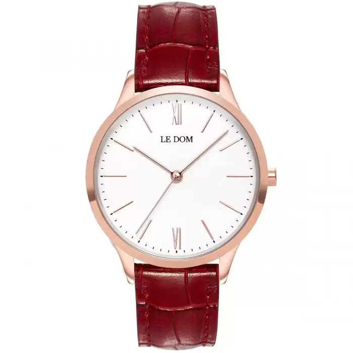 SKU-40193 / LE DOM Classic Lady Collection Red Leather Strap