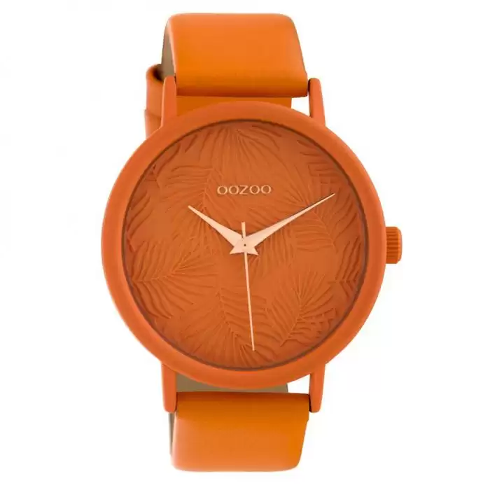SKU-40576 / OOZOO Timepieces Limited Collection Orange Leather Strap