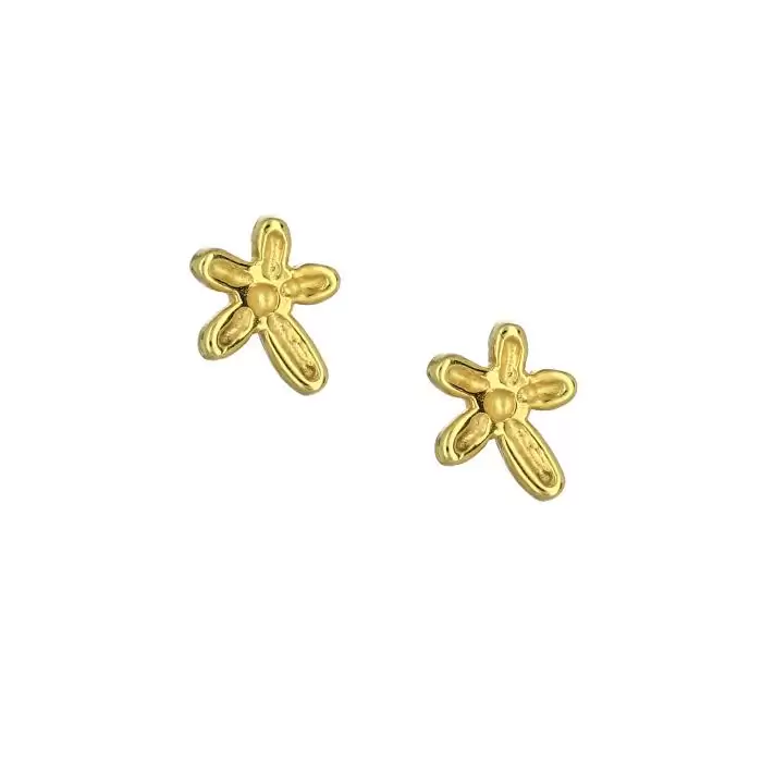 SKU-40913 / Σκουλαρίκια Λουλούδι Χρυσός Κ14