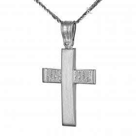 Σταυρός Ανδρικός Μοντέρνος Λευκόχρυσος Κ14 SKU-40317