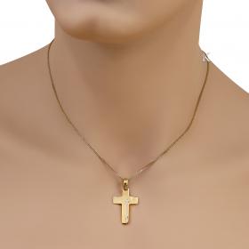 Σταυρός Μοντέρνος Ανδρικός Χρυσός & Λευκόχρυσος Κ14 SKU-40884