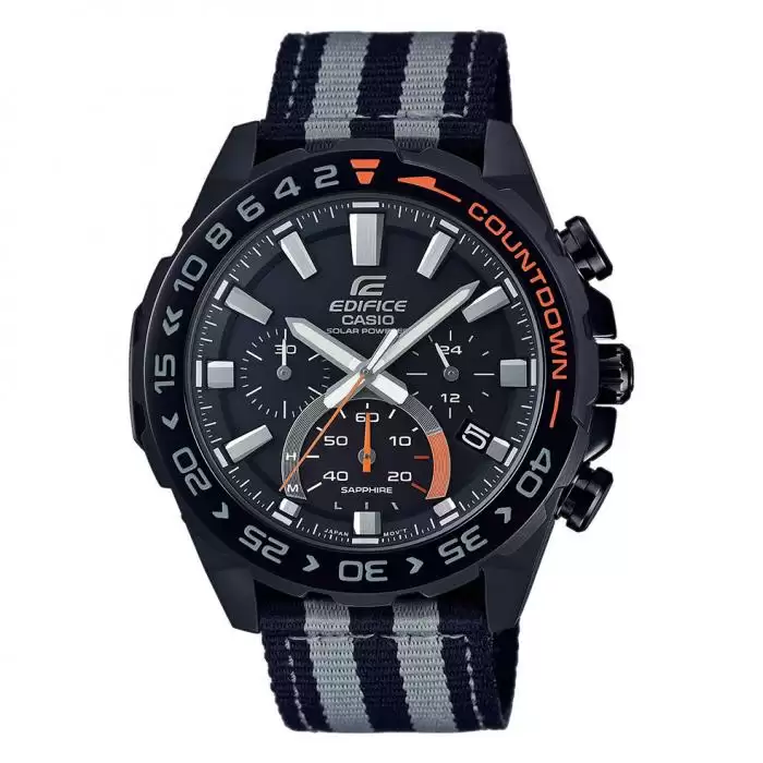 CASIO Edifice Solar Chronograph Two Tone Fabric Strap EFS-S550BL
